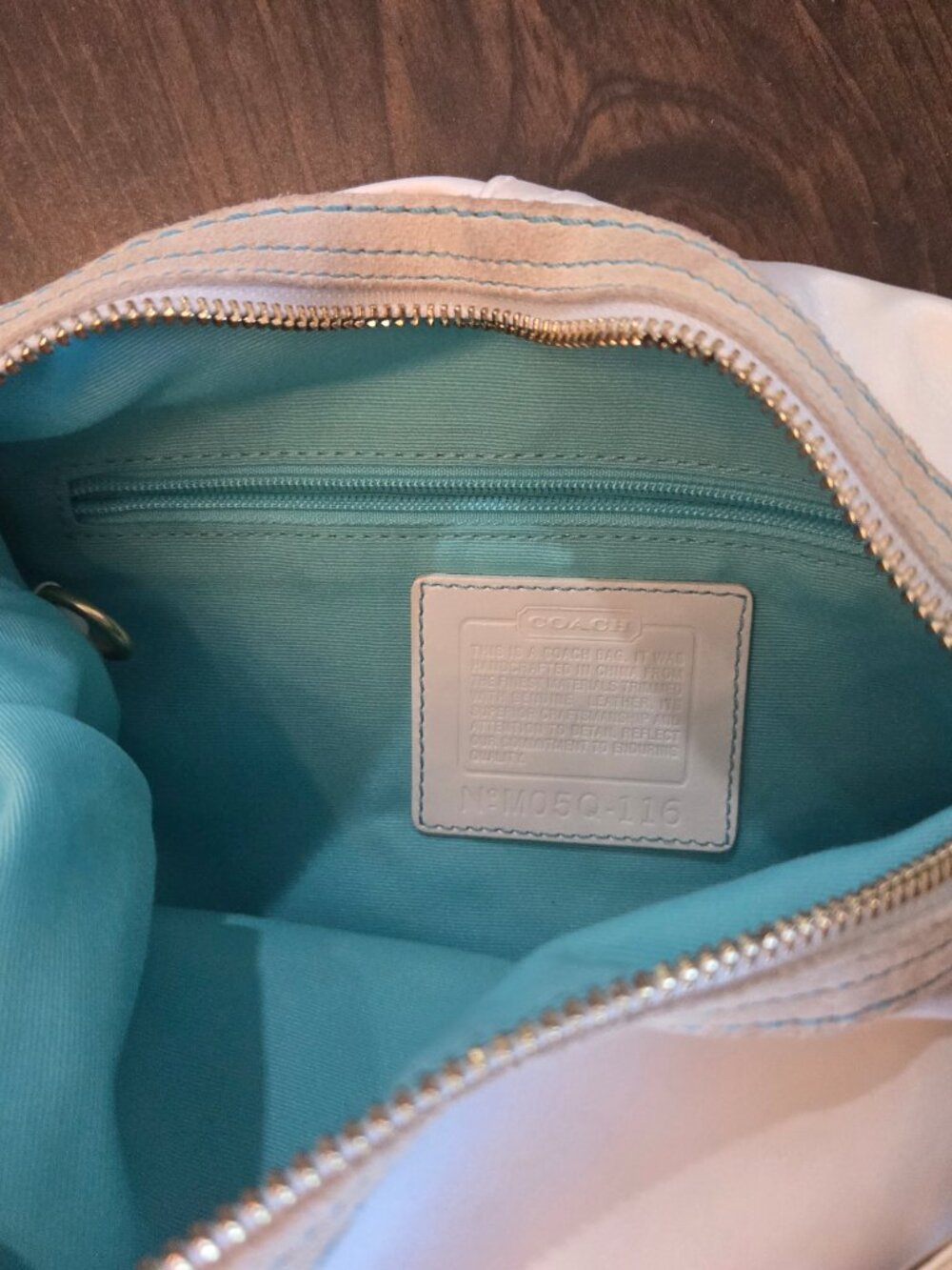 Coach Hampton Ivory Satin Hobo Bag Used; see photos for condition - Picture 15 of 16